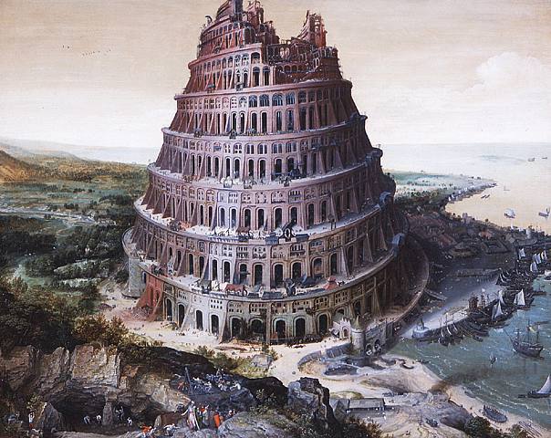 The tower of Babel, oil on panel, by Lucas van Valckenborch 1568, Source, Art and the Bible